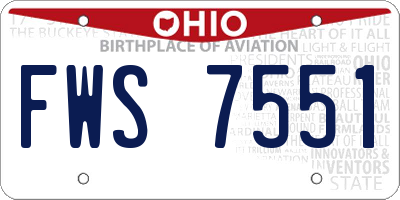 OH license plate FWS7551