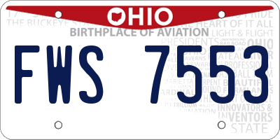 OH license plate FWS7553