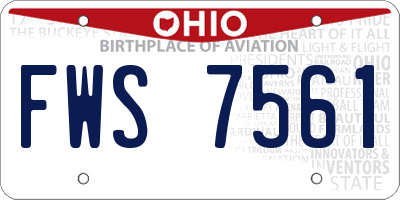 OH license plate FWS7561