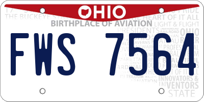 OH license plate FWS7564