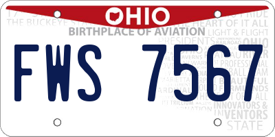 OH license plate FWS7567