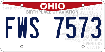 OH license plate FWS7573