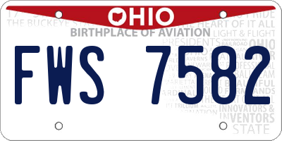 OH license plate FWS7582
