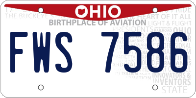 OH license plate FWS7586