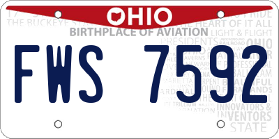 OH license plate FWS7592