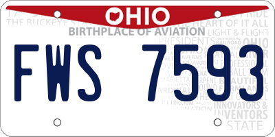 OH license plate FWS7593