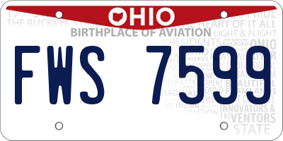 OH license plate FWS7599