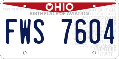 OH license plate FWS7604