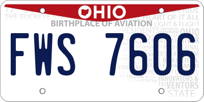 OH license plate FWS7606