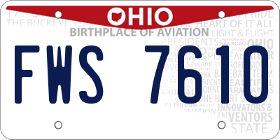 OH license plate FWS7610