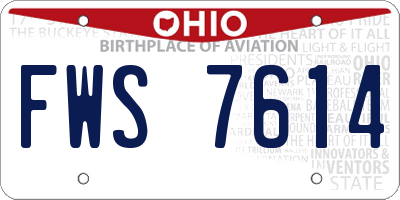 OH license plate FWS7614