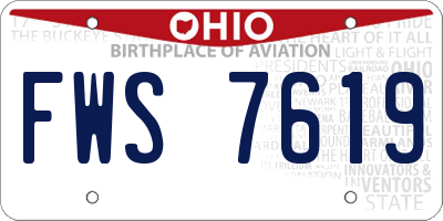 OH license plate FWS7619