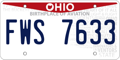 OH license plate FWS7633