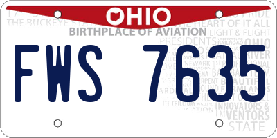 OH license plate FWS7635