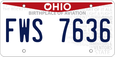 OH license plate FWS7636