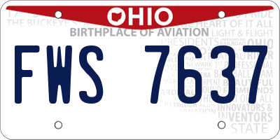 OH license plate FWS7637