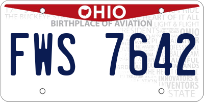 OH license plate FWS7642