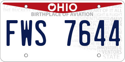 OH license plate FWS7644