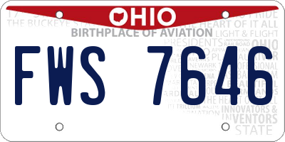 OH license plate FWS7646