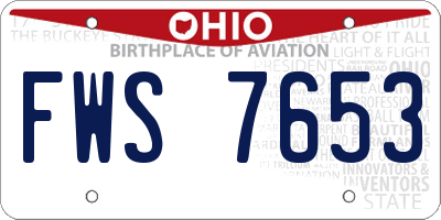 OH license plate FWS7653