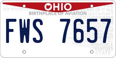 OH license plate FWS7657