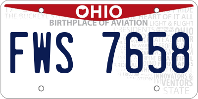 OH license plate FWS7658