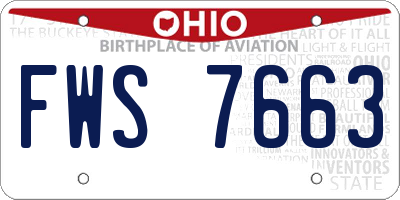 OH license plate FWS7663