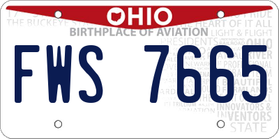 OH license plate FWS7665