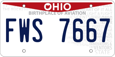 OH license plate FWS7667