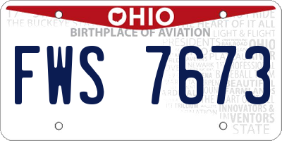 OH license plate FWS7673