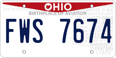 OH license plate FWS7674