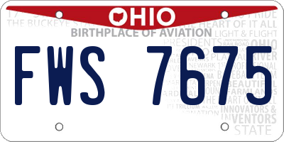 OH license plate FWS7675