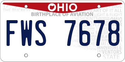 OH license plate FWS7678