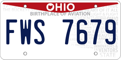 OH license plate FWS7679