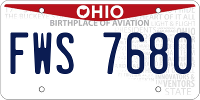 OH license plate FWS7680