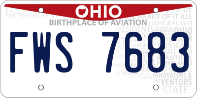 OH license plate FWS7683