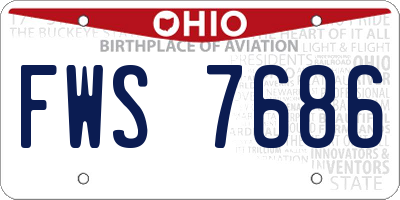 OH license plate FWS7686