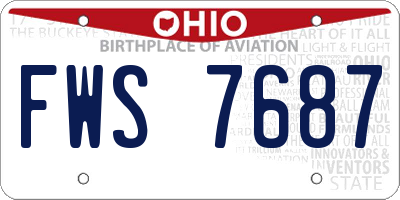 OH license plate FWS7687