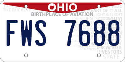 OH license plate FWS7688