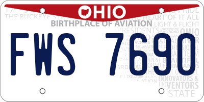 OH license plate FWS7690