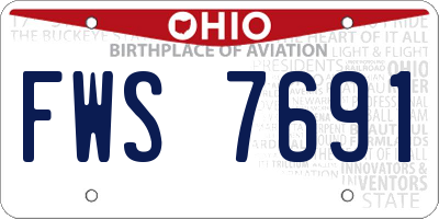 OH license plate FWS7691