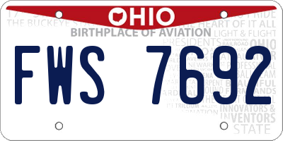 OH license plate FWS7692