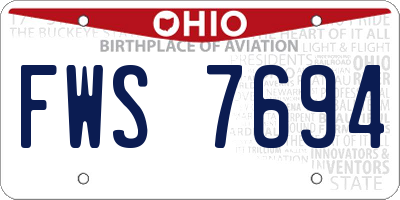 OH license plate FWS7694