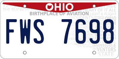 OH license plate FWS7698