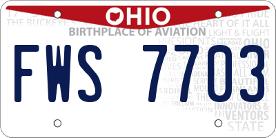 OH license plate FWS7703