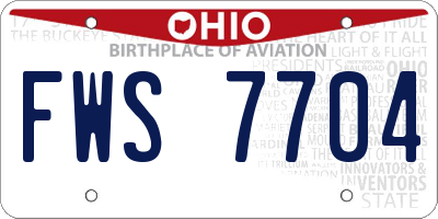 OH license plate FWS7704