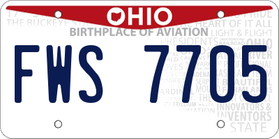 OH license plate FWS7705