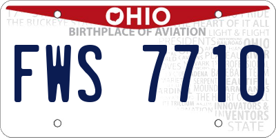 OH license plate FWS7710