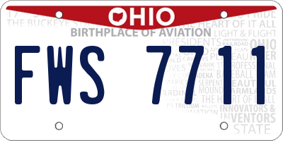 OH license plate FWS7711