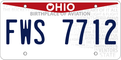 OH license plate FWS7712